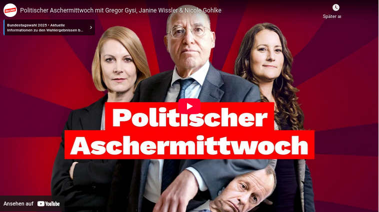 Politischer Aschermittwoch mit Gregor Gysi, Janine Wissler & Nicole Gohlke
