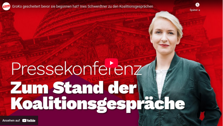 Ines Schwerdtner auf einer Pressekonferenz